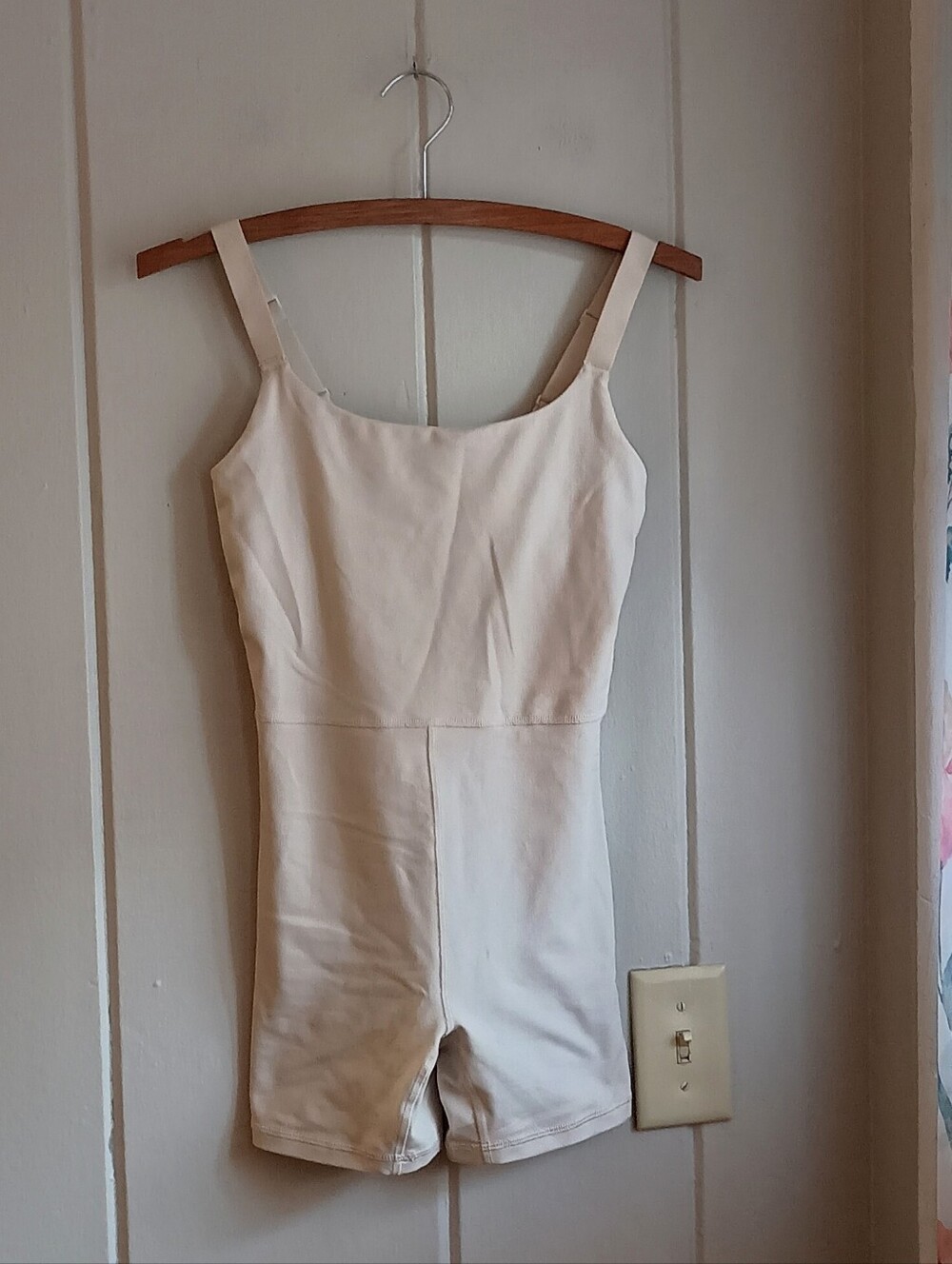 Beige Bike Shorts Athleisure Romper